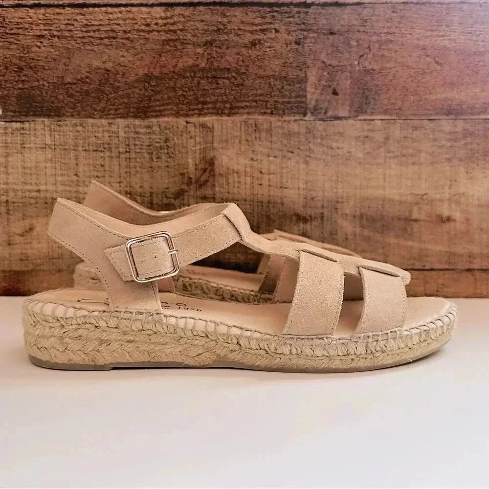 NWOT Gaimo Strappy Wedged Espadrille Sandals